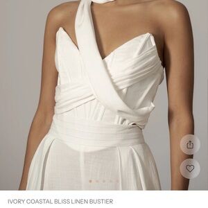 NWT Ivory Coastal Bliss Linen Bustier Dress